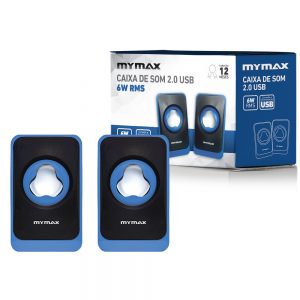 008860 Caixa de Som USB 6W RMS - Preto Azul - SPK-SP120/BL