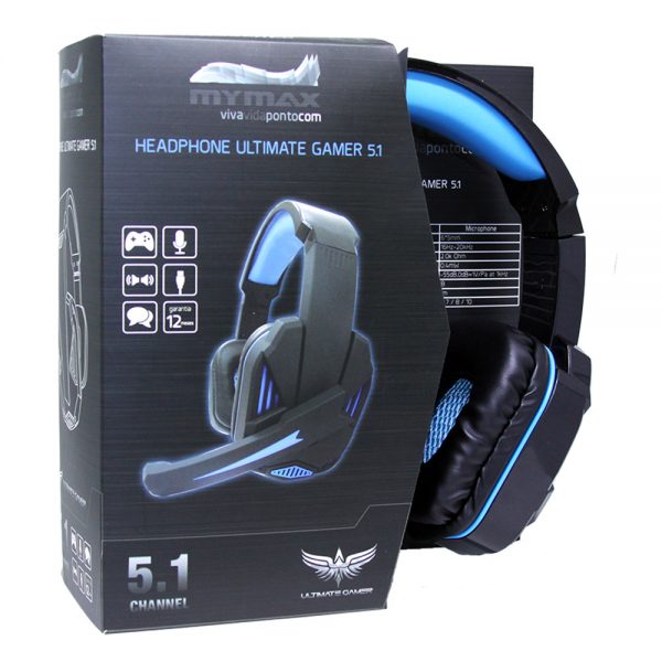 008647_2 Headphone Ultimate Gamer USB 2.25M Nylon - Preto/Azul - MHP-SP-X9/BKBL