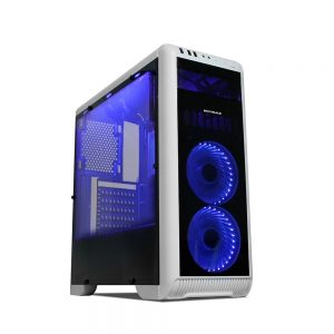 008728_1 GABINETE GAMER TORNADO C/ USB 3.0 - BRANCO LED AZUL MCA-FC-T07A/WH