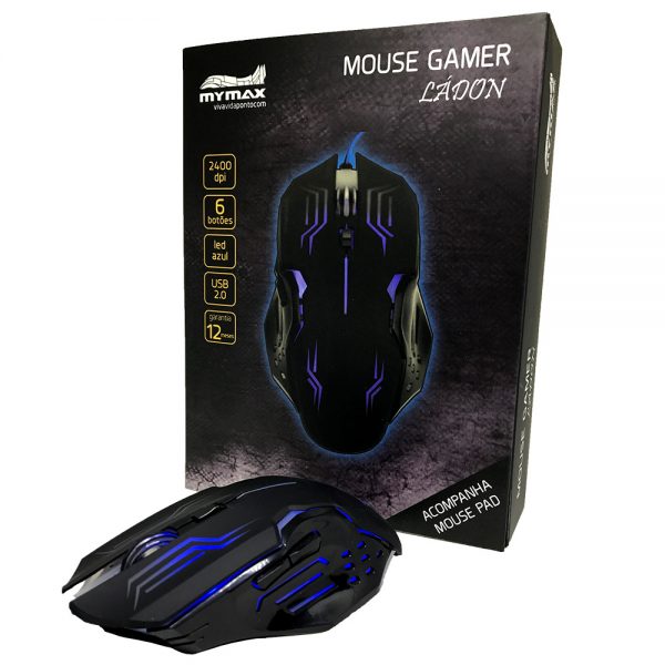 008738_3 Mouse Gamer Ládon 2400 DPI - Preto Led Azul - OPM-X15/BL