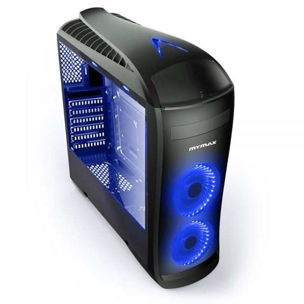 008786_1 GABINETE GAMER PEGASUS C/ USB 3.0 - PRETO LED AZUL MCA-FC-CO07A/BK