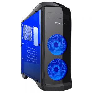 008786_2 GABINETE GAMER PEGASUS C/ USB 3.0 - PRETO LED AZUL MCA-FC-CO07A/BK