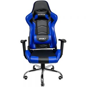 Cadeira Gamer MX7 Giratoria Preto e Azul