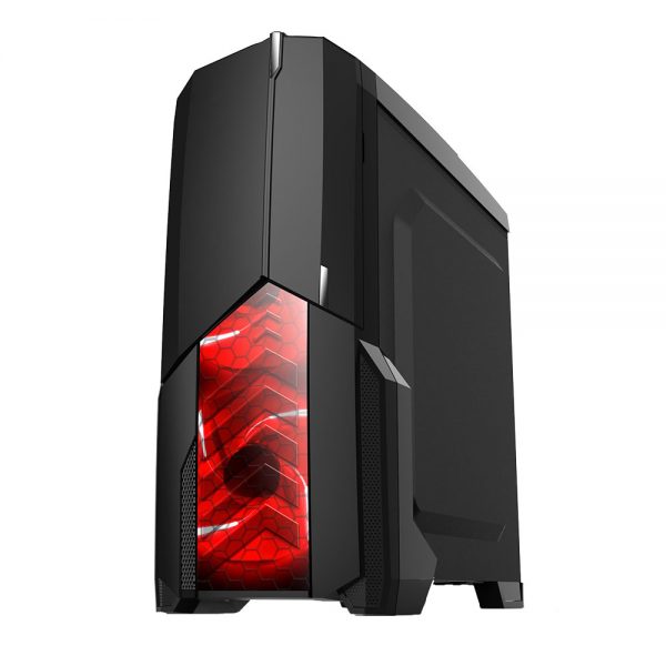 008848_2 GABINETE GAMER CENTAURO C/ USB 3.0 - PRETO LED VERMELHO MCA-KU-855B/RD