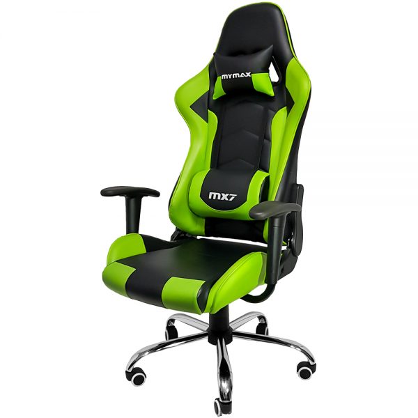 Cadeira Gamer MX7 Giratoria Preto e Verde