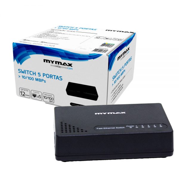 005613_3 Switch 5 Portas 10/100Mbps - Preto MSWI/S1005D