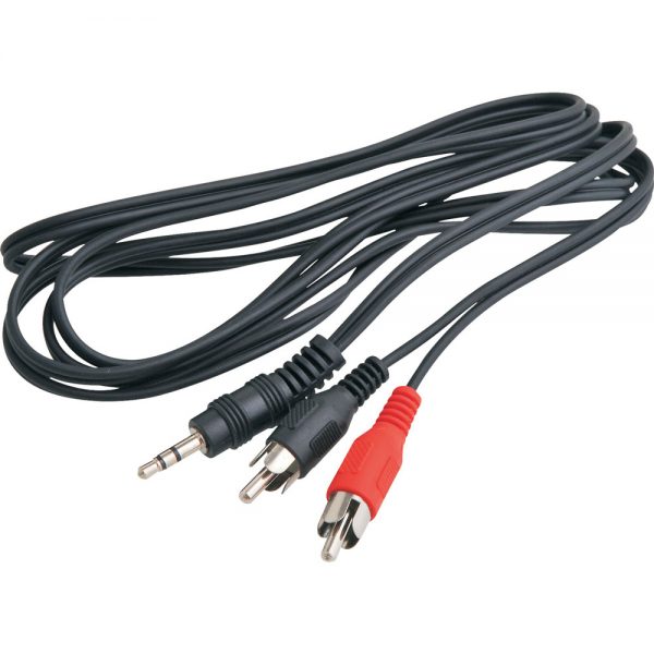 008220_1 WMCCSPAV35M/2RCA18 Cabo de Áudio P2 x 2 RCA 1.8m - Preto