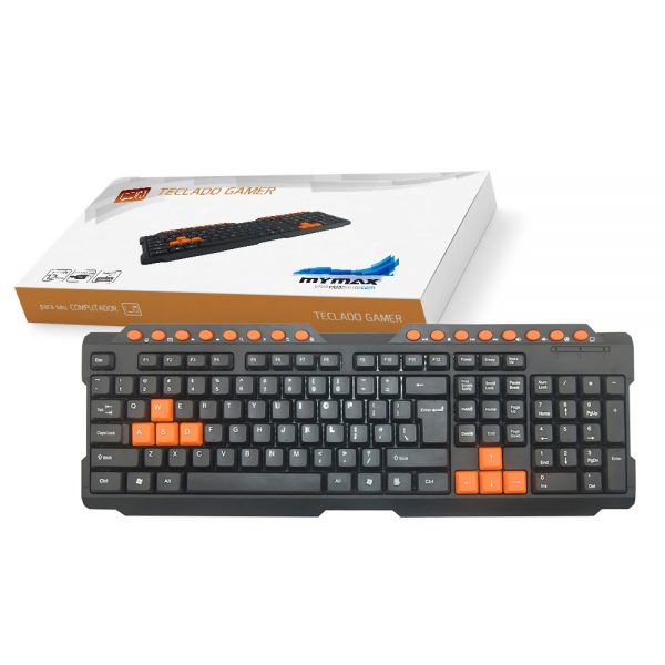 008845_4 Teclado Gamer Multimídia USB ABNT II - PretoKEY-2103/USB