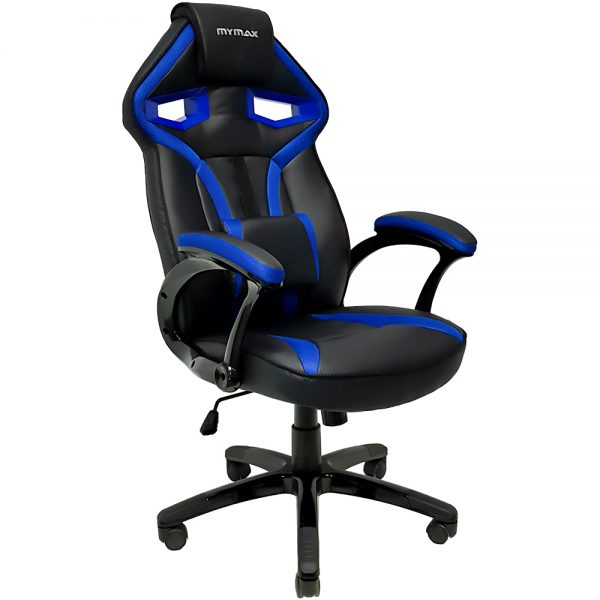 Cadeira Gamer MX1 Giratoria Preto e Azul