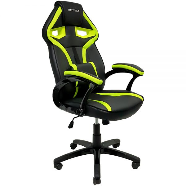 Cadeira Gamer MX1 Giratoria Preto e Verde