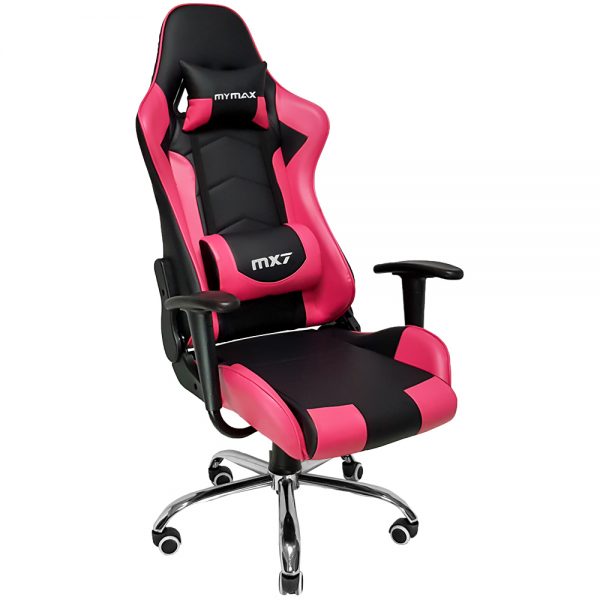 Cadeira Gamer MX7 Giratoria Preto e Rosa