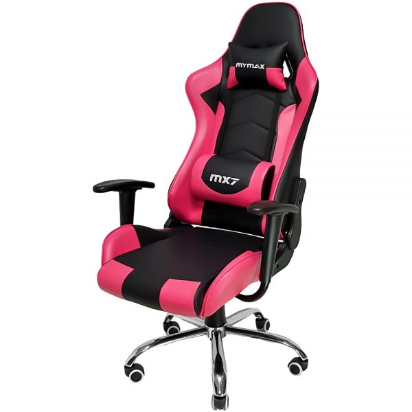 Cadeira Gamer MX7 Giratoria Preto e Rosa