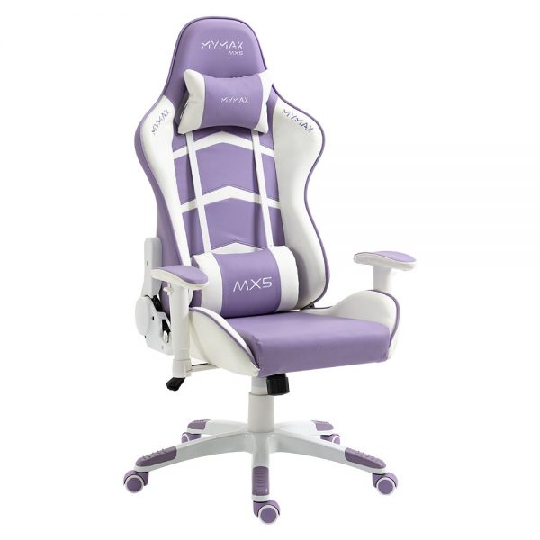 Cadeira Gamer MX5 Giratória Branco e Roxo