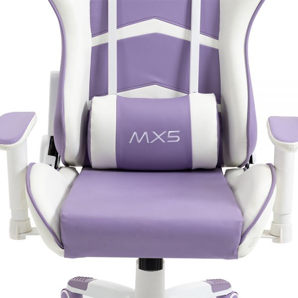 Cadeira Gamer MX5 Giratória Branco e Roxo