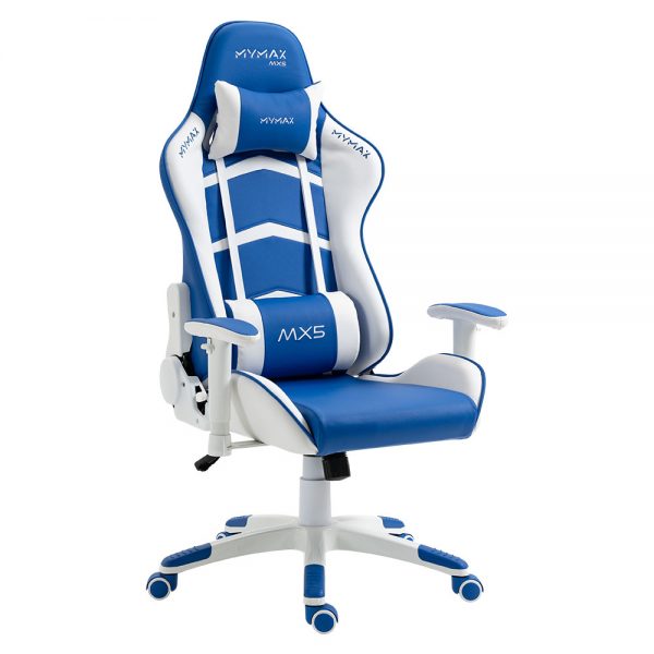 Cadeira Gamer MX5 Giratória Branco e Azul