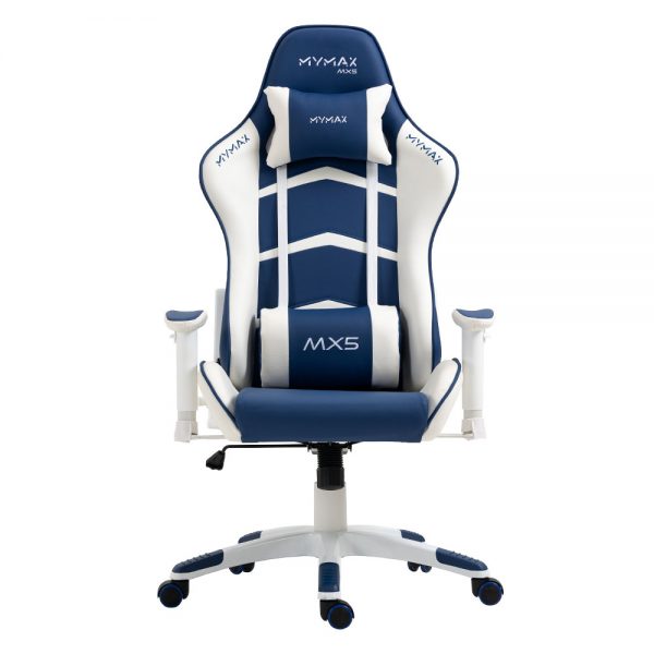 Cadeira Gamer MX5 Giratória Branco e Azul Marinho