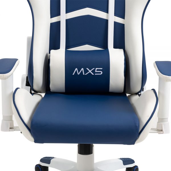Cadeira Gamer MX5 Giratória Branco e Azul Marinho