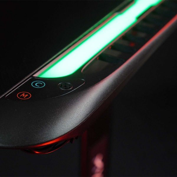 Mesa Gamer MX100 RGB Carbono com Porta Copo